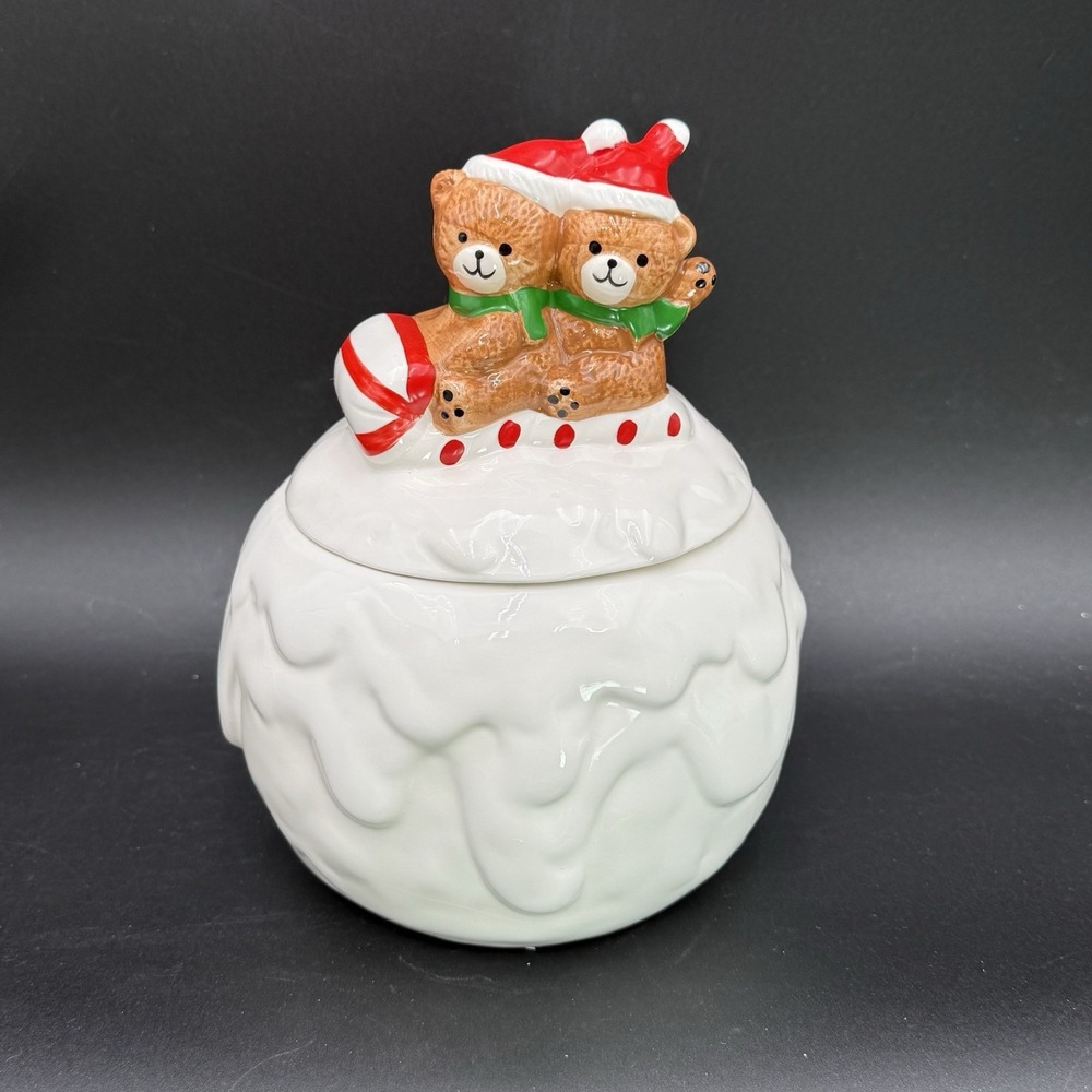 Snowball Candy Jar - Bears On Sled - Christmas Around The World - Original Box